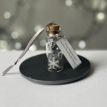 Miniature Silver Snowflakes Personalised Christmas Decoration, 11 of 11