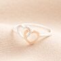 Sterling Silver Dotted Double Heart Ring, thumbnail 4 of 7