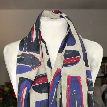 Hand Printed And Painted Silk Scarf Hepworth St Ives, 3 of 3