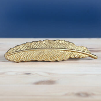 Vintage Style Gold Feather Drawer Handle, 3 of 4