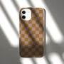 Y2k Orange Check Biodegradable Phone Case, thumbnail 7 of 8