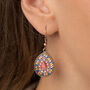 Pink Yellow And Blue Teardrop Earrings, thumbnail 2 of 3