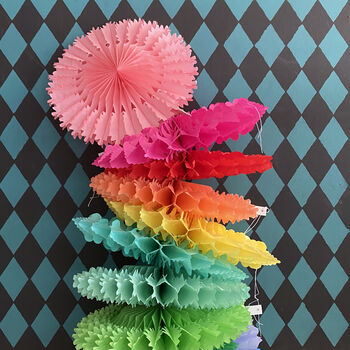 Set Of Six Colourful Paper Fan Decorations, 2 of 12