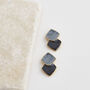 Two Tone Blue Geometric Stud Earrings, thumbnail 3 of 3