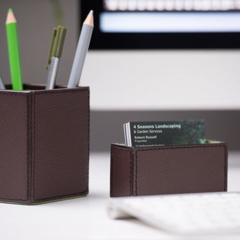 Leather Business Card Holder Brown, 4 of 5