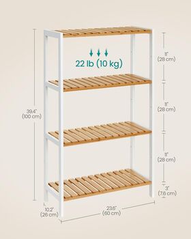 Four Tier Bamboo Storage Shelving Unit, 2 of 8