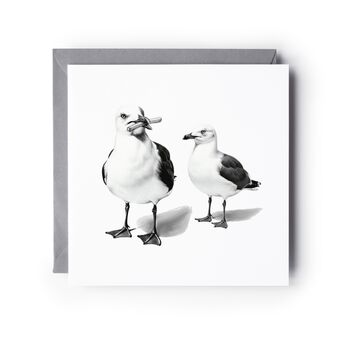 Seagull With Chips Greeting Card, 2 of 6