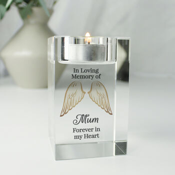 Personalised Angel Wings Memorial Tealight Holder, 2 of 4