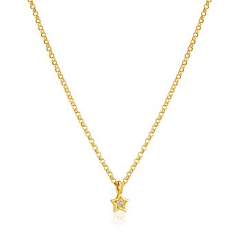 Fine Solid Gold Sapphire Star Necklace, 2 of 3