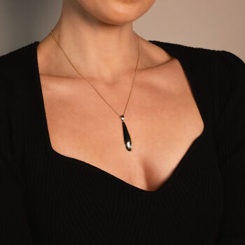 Handmade Solid 18ct Gold Large Drop Necklace, 3 of 4