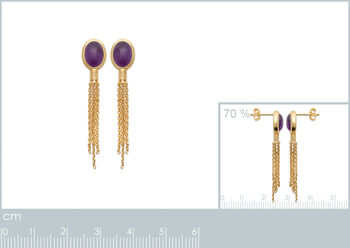 18ct Gold Vermeil Genuine Purple Amethyst Earrings, 4 of 4
