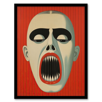 Nightmare Gothic Horror Red Monochrome Wall Art Print, 5 of 6