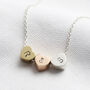 Personalised Mixed Sterling Silver Heart Beads Necklace, thumbnail 4 of 7