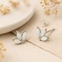 Sterling Silver Triple Marquis Opal Stud Earrings, thumbnail 1 of 7