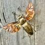 Copper Bumblebee Wall Hanging – Garden Fence Decor – Handmade Metal Bee Art, thumbnail 1 of 8