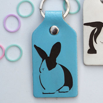 Teacher Gift Personalised Leather Rabbit Key Fob, 4 of 8