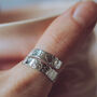 Spring Floral Personalised Adjustable Silver Ring, thumbnail 3 of 8