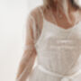 Sheer Pearl Bridal Robe Pearl Tulle Bride Robe, thumbnail 5 of 6