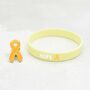 Yellow Awareness Ribbon Bracelet Wristband, thumbnail 3 of 9