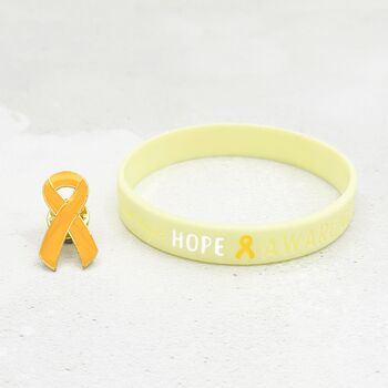 Yellow Awareness Ribbon Bracelet Wristband, 3 of 9