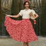 Isabelle Skirt In Pansy Print Vintage 1940s Style, thumbnail 2 of 2