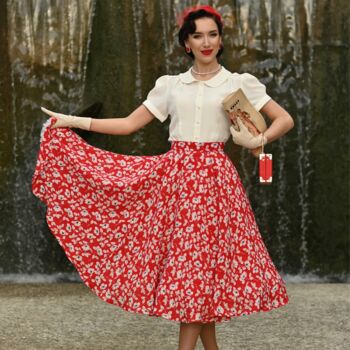 Isabelle Skirt In Pansy Print Vintage 1940s Style, 2 of 2