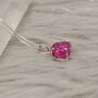 Raw Ruby Pendant Sterling Silver Chain Necklace, thumbnail 11 of 12