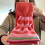 Pure Cashmere Scarf With Vibrant Red And Pink Stripe, thumbnail 4 of 7
