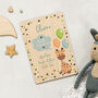Personalised Wooden Card For New Baby In Blue, thumbnail 1 of 5