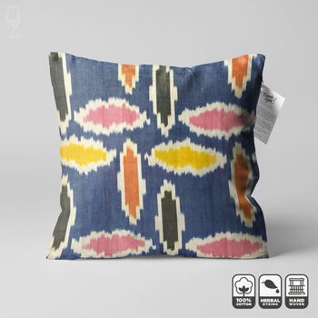 Handwoven Multicoloured Ikat Cushion Cover, 5 of 9