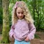 The Kids Hand Knitted Pink Eyelet Cardigan, thumbnail 1 of 4