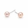 Sterling Silver Pink Freshwater Pearl Stud Earrings – 5mm, thumbnail 6 of 7