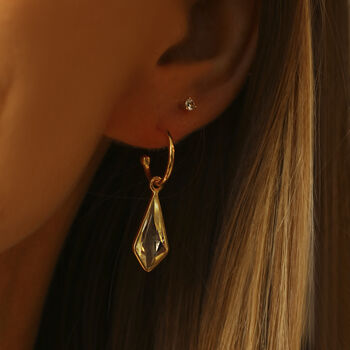 Gold Vermeil Gemstone Kite Hoop Earrings, 2 of 6
