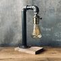 Steampunk Pipe Desk Lamp – Vintage Industrial Light, thumbnail 3 of 6