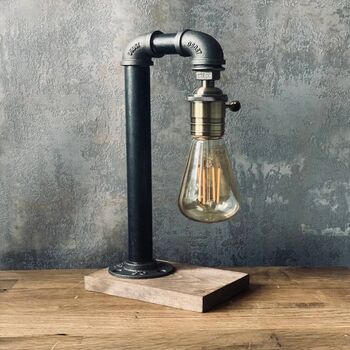 Steampunk Pipe Desk Lamp – Vintage Industrial Light, 3 of 6