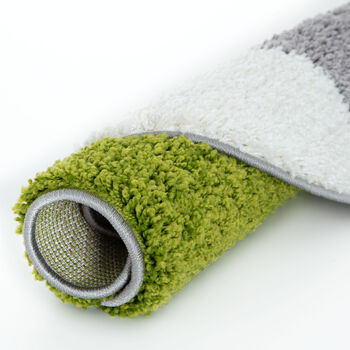 The Rugs Geometric Shaggy Rug Green Checkered Rug, 11 of 12