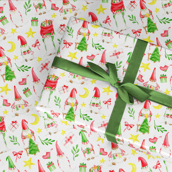 Festive Gnomes Wrapping Paper Roll Or Folded, 2 of 3