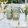 Cordless Tiffany Blue Ribbed Glass Lamps, thumbnail 8 of 8