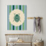 Green Ladybird Stripy Art Print, thumbnail 3 of 4