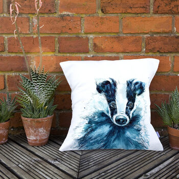 Inky Badger Water Resistant Outdoor Garden Cushion, 8 of 8