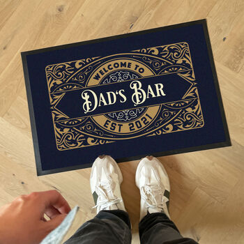 Personalised Dads Pub Home Bar Accessories Doormat, 2 of 3