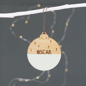 Personalised Name Wooden Christmas Bauble, 3 of 5