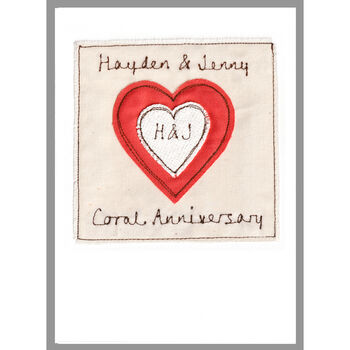 Personalised Coral 35th Wedding Anniversary Card, 2 of 6