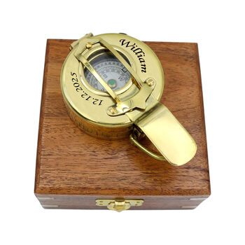 Personalised Brass British Army Prismatic Marching Compass, 7 of 12