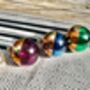 Set Of Five Colourful Glass And Copper Garden Sculptures, thumbnail 10 of 11