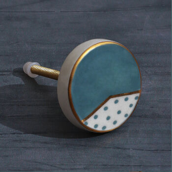 G Decor Handcrafted Ceramic Knobs Geometric And Polka Dot Collection, 3 of 5