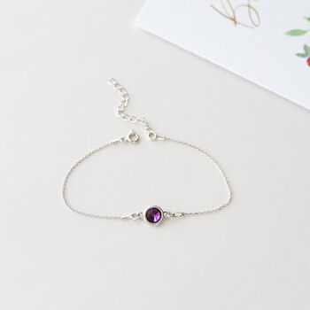 Birthstone Bracelet In Sterling Silver, 4 of 12