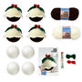 Set Of Four Christmas Pudding Baubles Crochet Kit, thumbnail 2 of 5