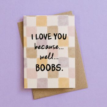 Funny Boobs Card For Wife, Girlfriend Or New Mum, 2 of 3