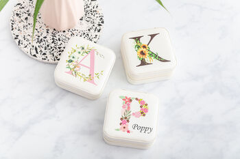 Personalised Flower Initial Jewellery Box, 4 of 6
